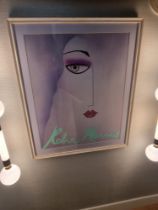 Framed Art The Face, A Captivating 1980s Poster By Accomplished American Artist Robin Morris (B.