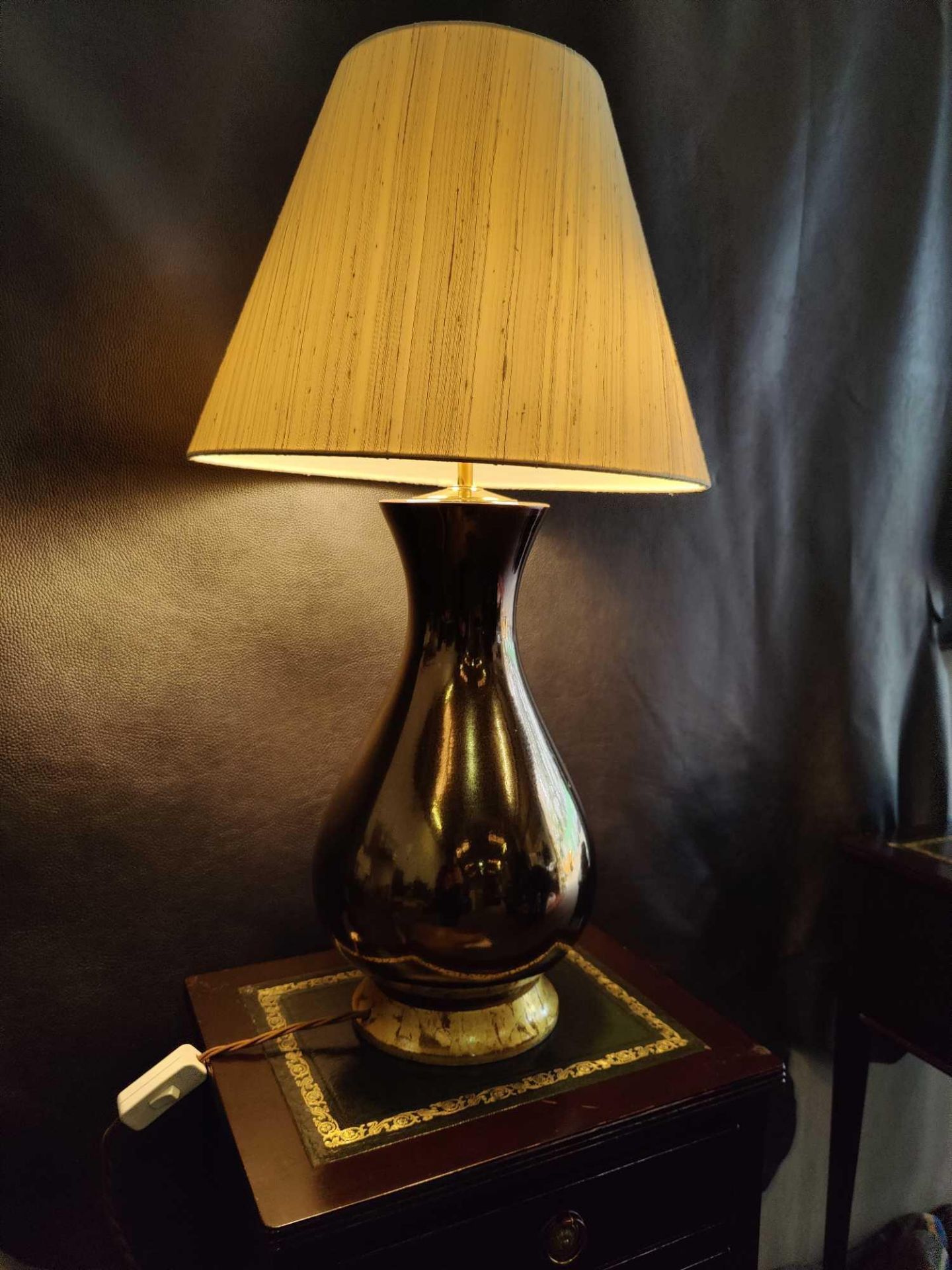 2 x Heathfield And Co Louisa Glazed Ceramic Table Lamp With Textured Shade 77cm