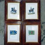4 x Coloured Military Regiment Framed And Glazed Prints 28 x 35