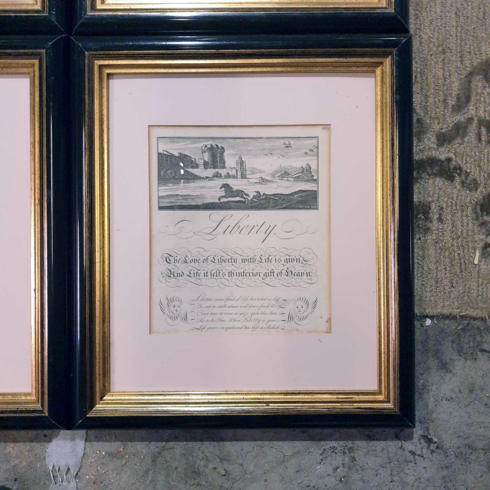 4 x George Bickham Universal Penman 1741 Framed And Glazed Prints 37 x 43cm - Image 5 of 5