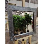 Distressed Frame Square Accent Mirror 61 x 61cm