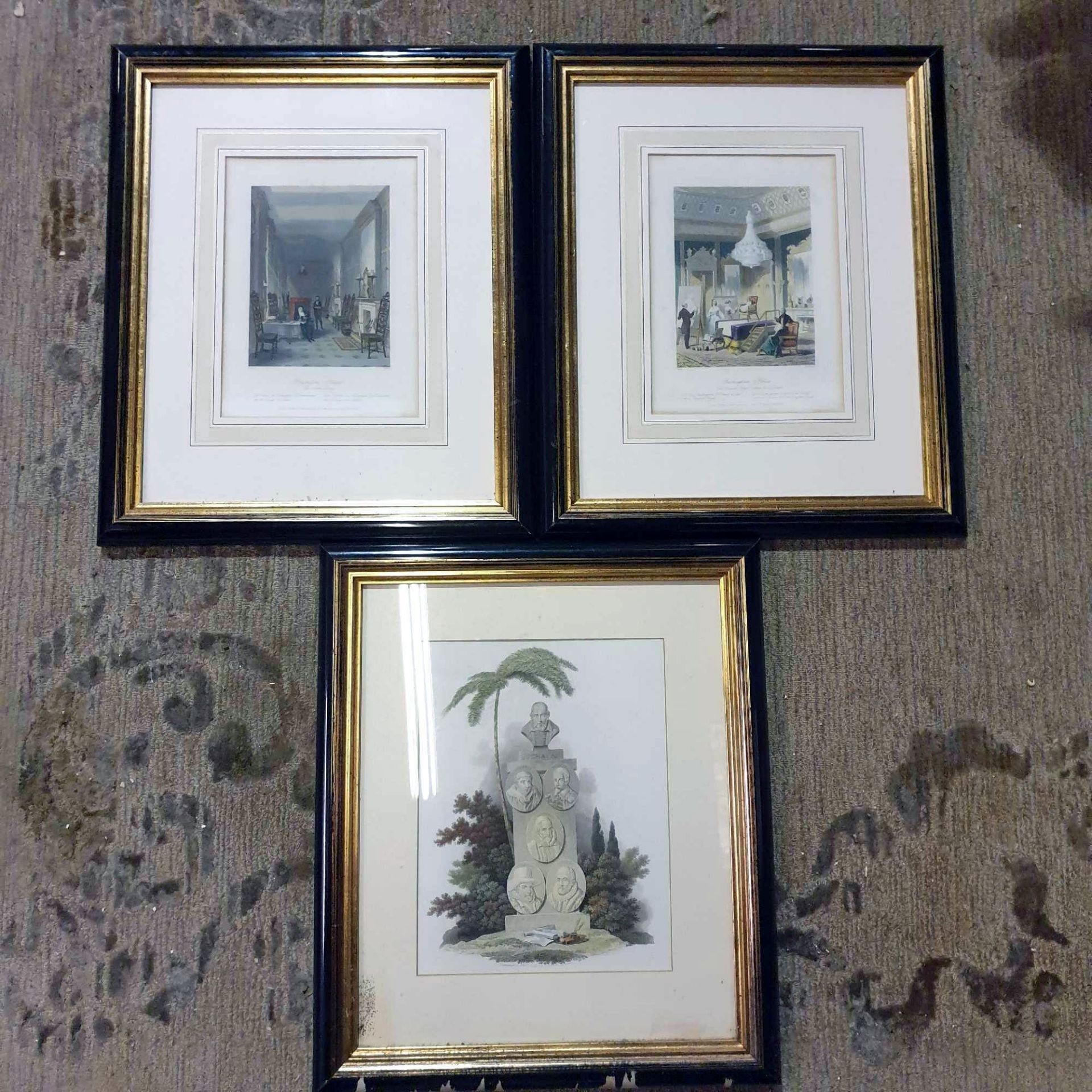 3 Xframed And Glazed Prints To Include Antiquarians And Bibliophiles. Illustration For David Hume'