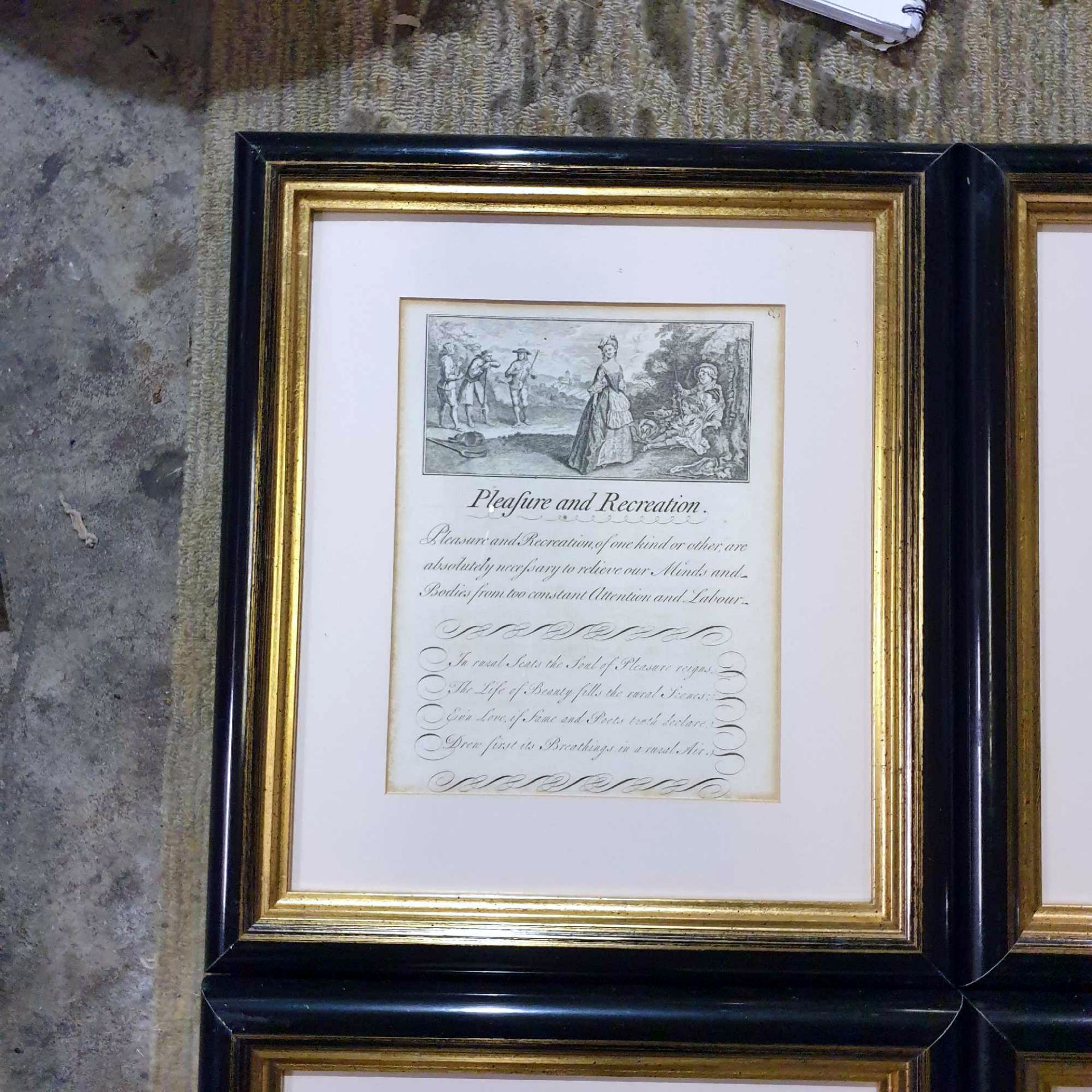 4 x George Bickham Universal Penman 1741 Framed And Glazed Prints 37 x 43cm - Image 2 of 5