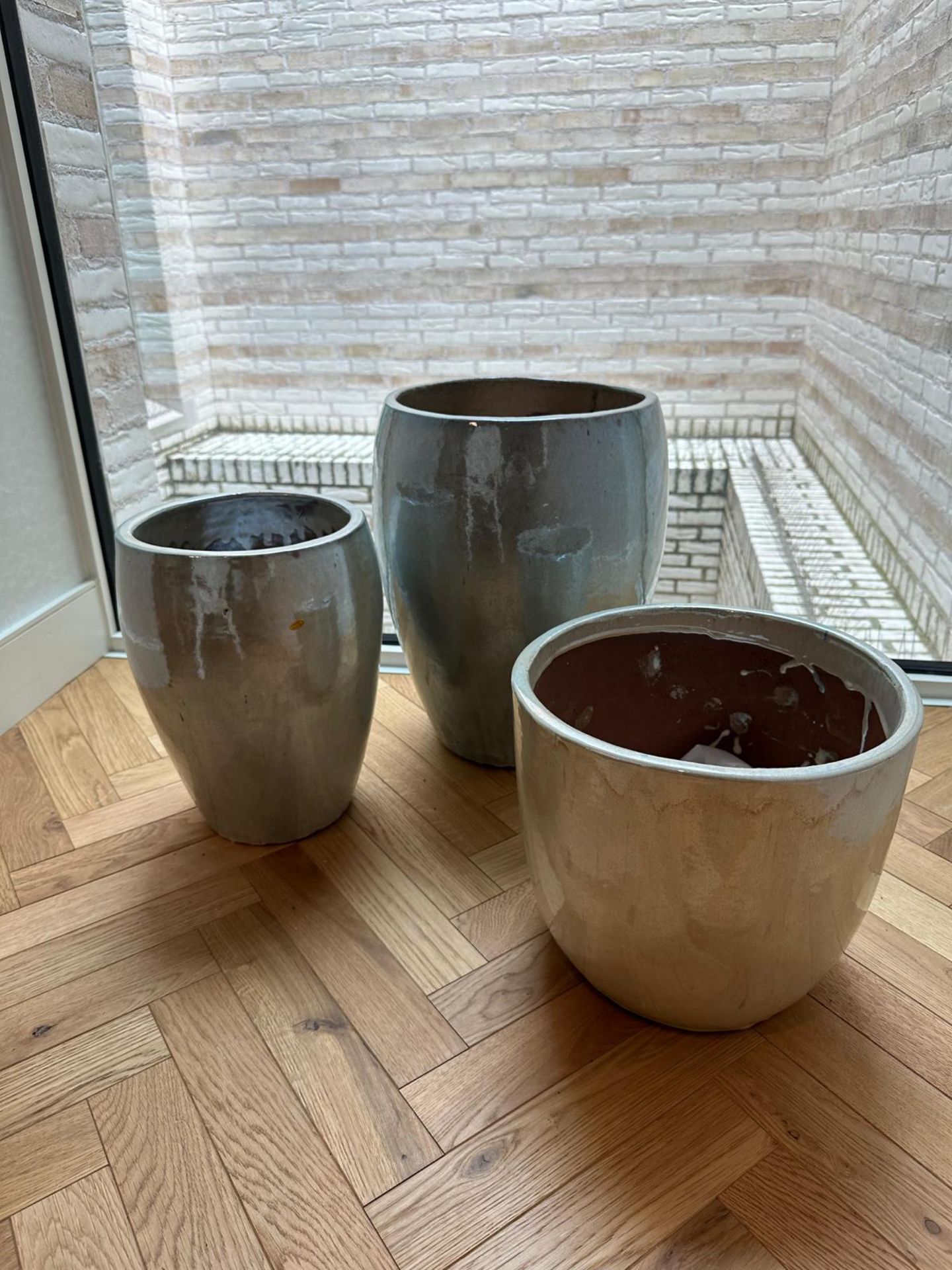 3 x Glazed Pots Create An Eye-Catching Display In Your Home With The Vaso Short Set - A Collection - Image 2 of 4
