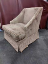 A Dudgeon British Handmade Furniture London Egerton Armchair Sloping Arms Upholstered In An Embossed