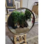 Greystoke Mirror Sleek And Stylish Round Metal Framed Mirror In An Aged Bronze Finish. 83.3cm