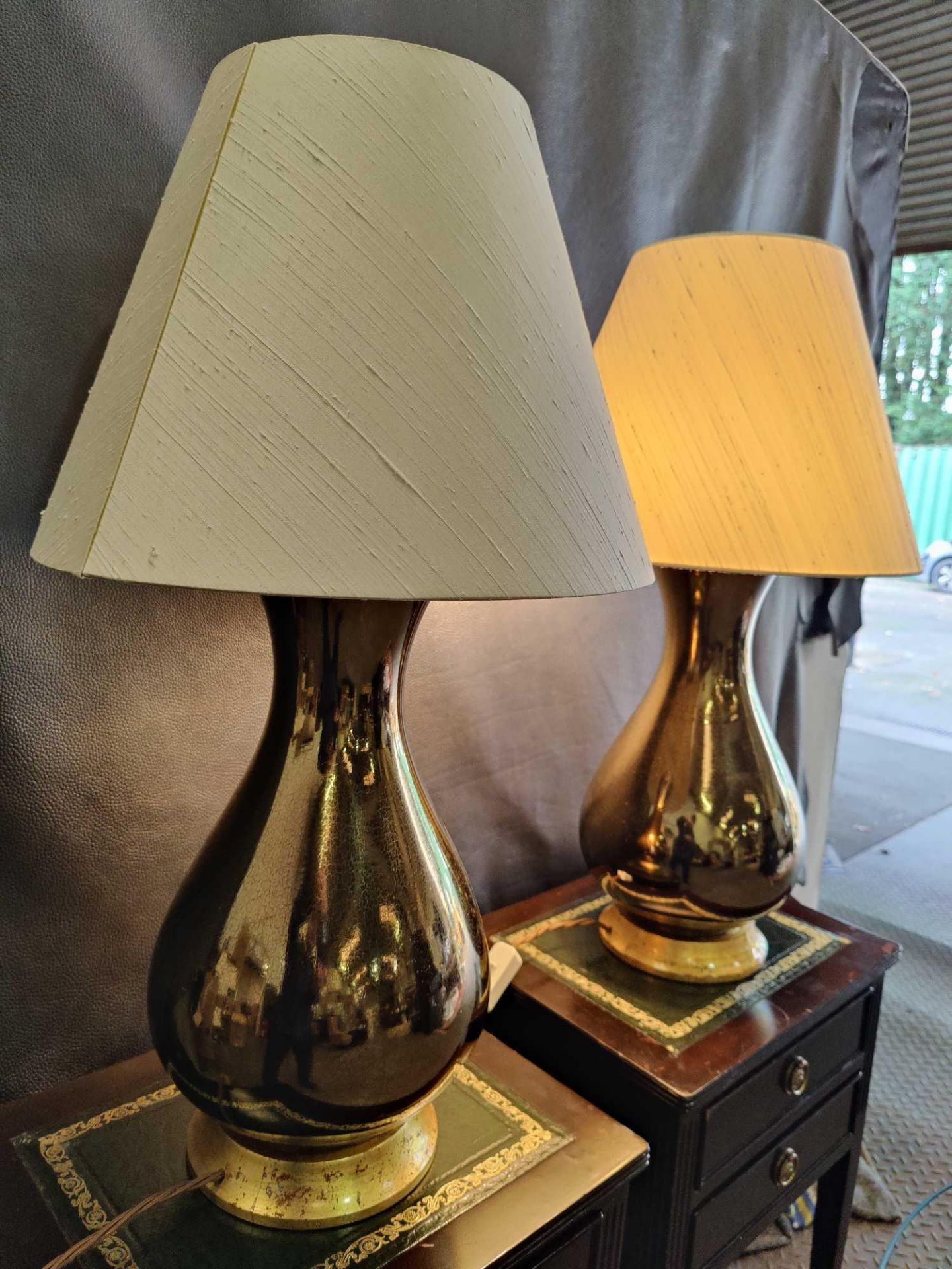 2 x Heathfield And Co Louisa Glazed Ceramic Table Lamp With Textured Shade 77cm - Bild 3 aus 3
