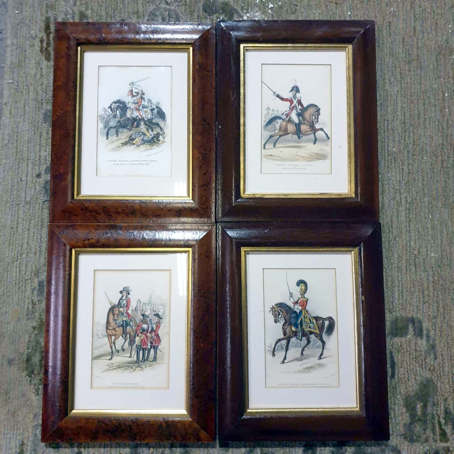 4 x Military Themed Glazed And Framed Prints 38 x 35cm