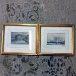 2 x Prints Landscapes After William Bartlett Glazed And Framed 31 x 35cm