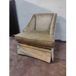 A Dudgeon British Handmade Furniture London Egerton Armchair Sloping Arms Upholstered In Gold With