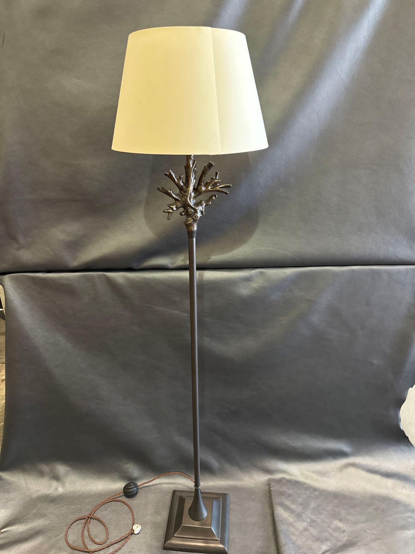 Heathfield And Co Coral Standard Lamp With Linen Shade 180cm