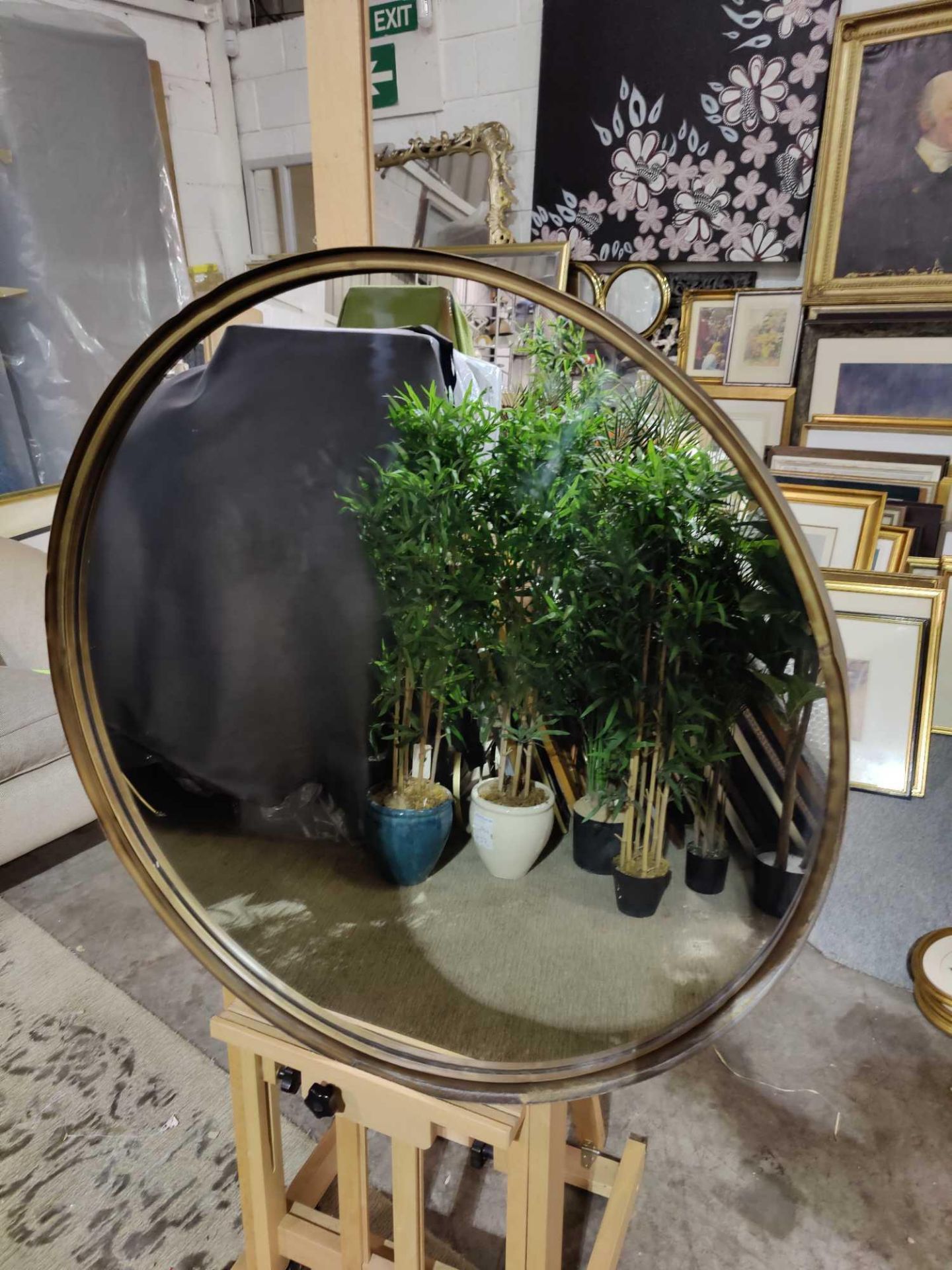 Greystoke Mirror Sleek And Stylish Round Metal Framed Mirror In An Aged Bronze Finish. 83.3cm - Image 2 of 4