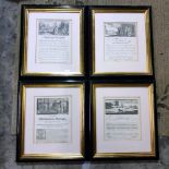 4 x George Bickham Universal Penman 1741 Framed And Glazed Prints 37 x 43cm