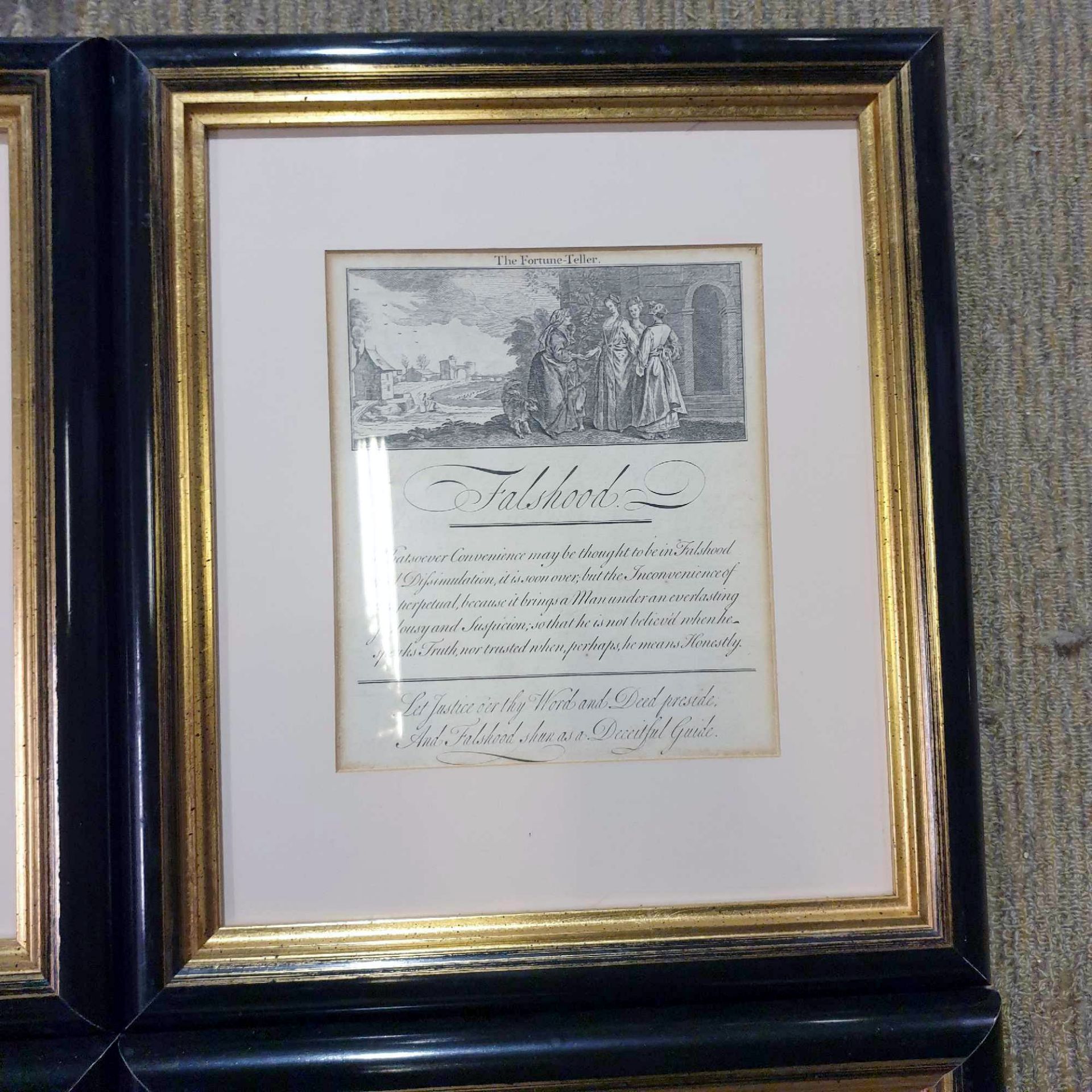 4 x George Bickham Universal Penman 1741 Framed And Glazed Prints 37 x 43cm - Image 3 of 5