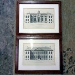 2 x The British Architectâ€¦Plans, Elevations, Sections Of Regular Building Glazed And Framed Prints