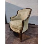 A Louis XV Style Bergere The Slightly Flared Arms Have Upholstered Armrests Upholstered 67 x 55 x