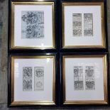 4 x Escutcheon Of The House Glazed And Framed Prints 34 x 36cm