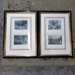 2 x Prints London Interiors After An Illustration By Gilbert Glazed And Framed 49 x 57cm