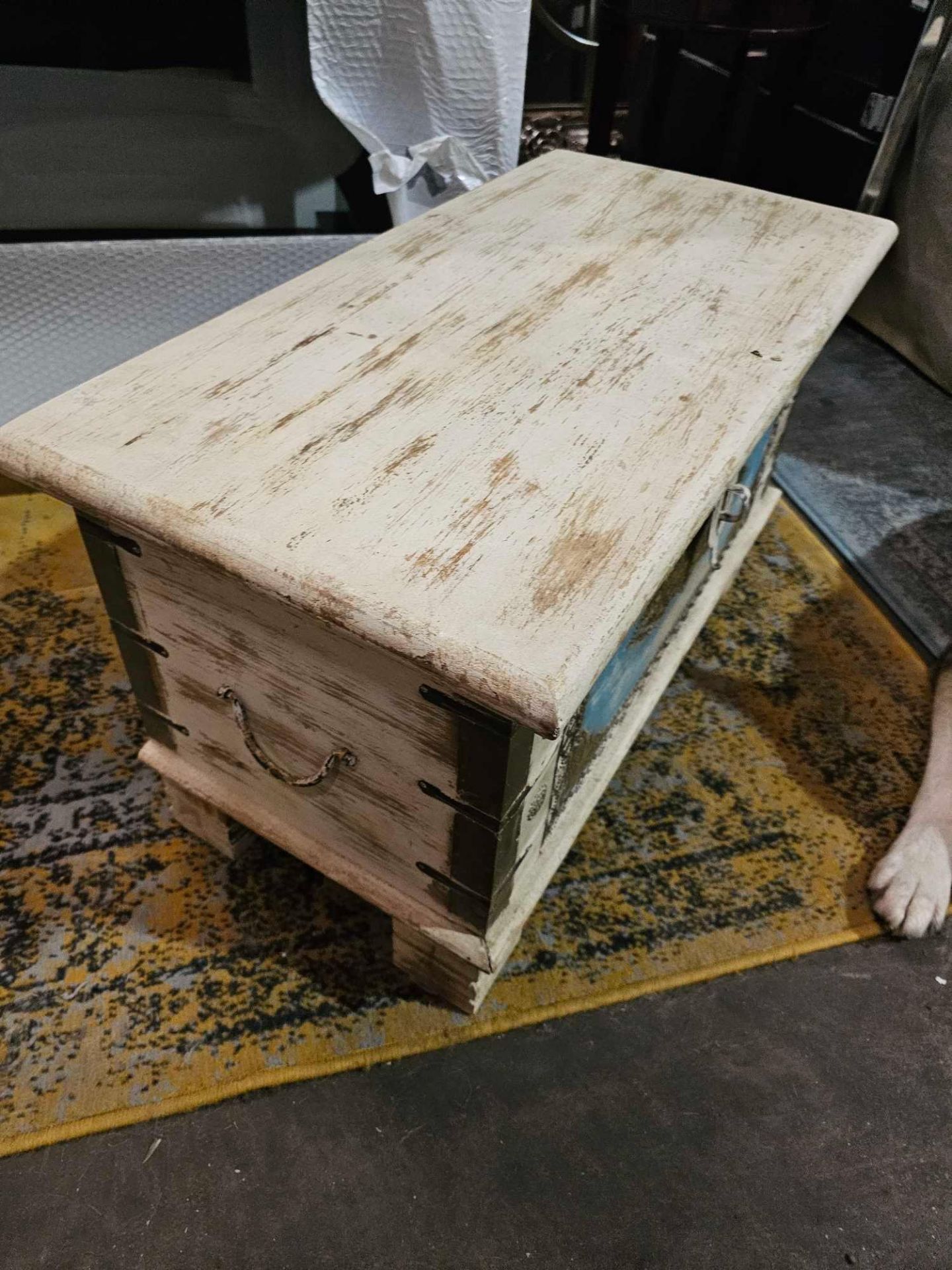 Indian Hand Carved Storage Chest Crafted From Sustainable Mango Wood And Intricately Carved With - Image 3 of 5