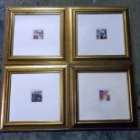 4 x Contemporary Framed And Glazed Prints 58 x 62cm