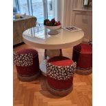 A Set Of 4 Retro-Style Upholstered Signature Pouf Chairs - The Ultimate Dining Seats! With A