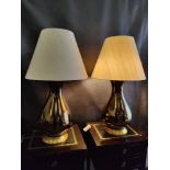2 x Heathfield And Co Louisa Glazed Ceramic Table Lamp With Textured Shade 77cm