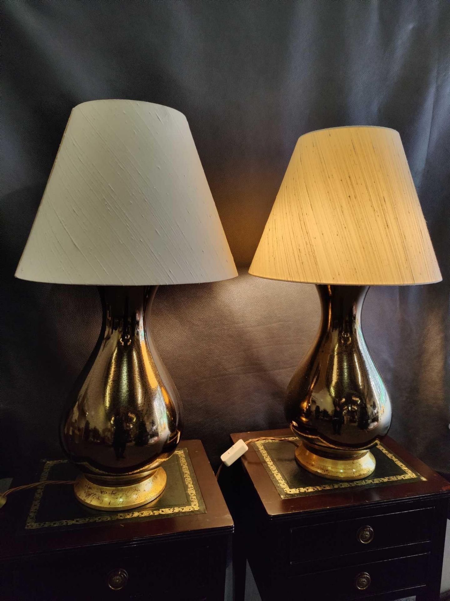 2 x Heathfield And Co Louisa Glazed Ceramic Table Lamp With Textured Shade 77cm