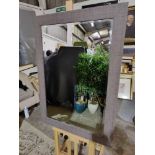 Deacon Mirror Grey Wash Textured Wood Effect Frame In A Grey Finish For A Slightly Rustic