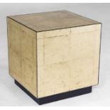 Gatsby Side Table- The Cubic Form Is Set Off By The Hand Applied Gilt Leaf Under The All Over