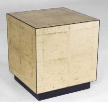 Gatsby Side Table- The Cubic Form Is Set Off By The Hand Applied Gilt Leaf Under The All Over
