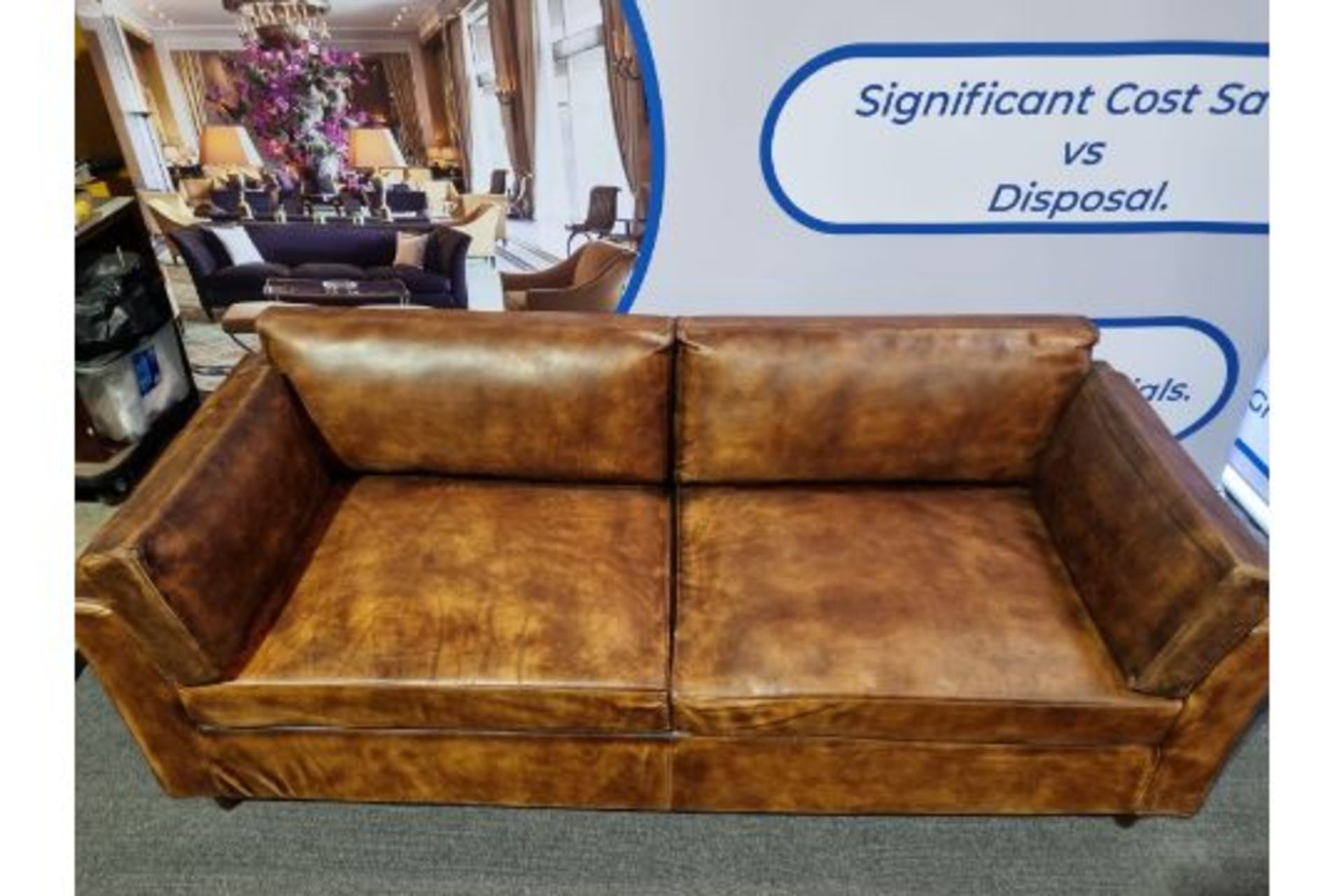 Colorado Leather Sofa In Antique Whisky Top Grain Leather Packed With Personality Best Describes The - Image 3 of 4