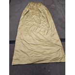 A pair of silk plain gold drapes 250 x 244cm (Ref Dorch 1)