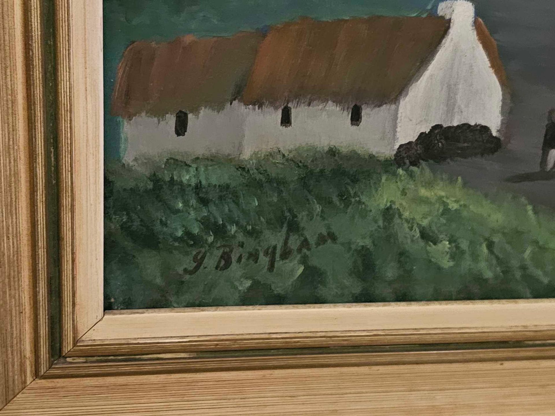 Cottages Donegal  Oil on Board By Jimmy Bingham  (1925-2009) 48 x 58cm James Bingham was born in - Bild 5 aus 5