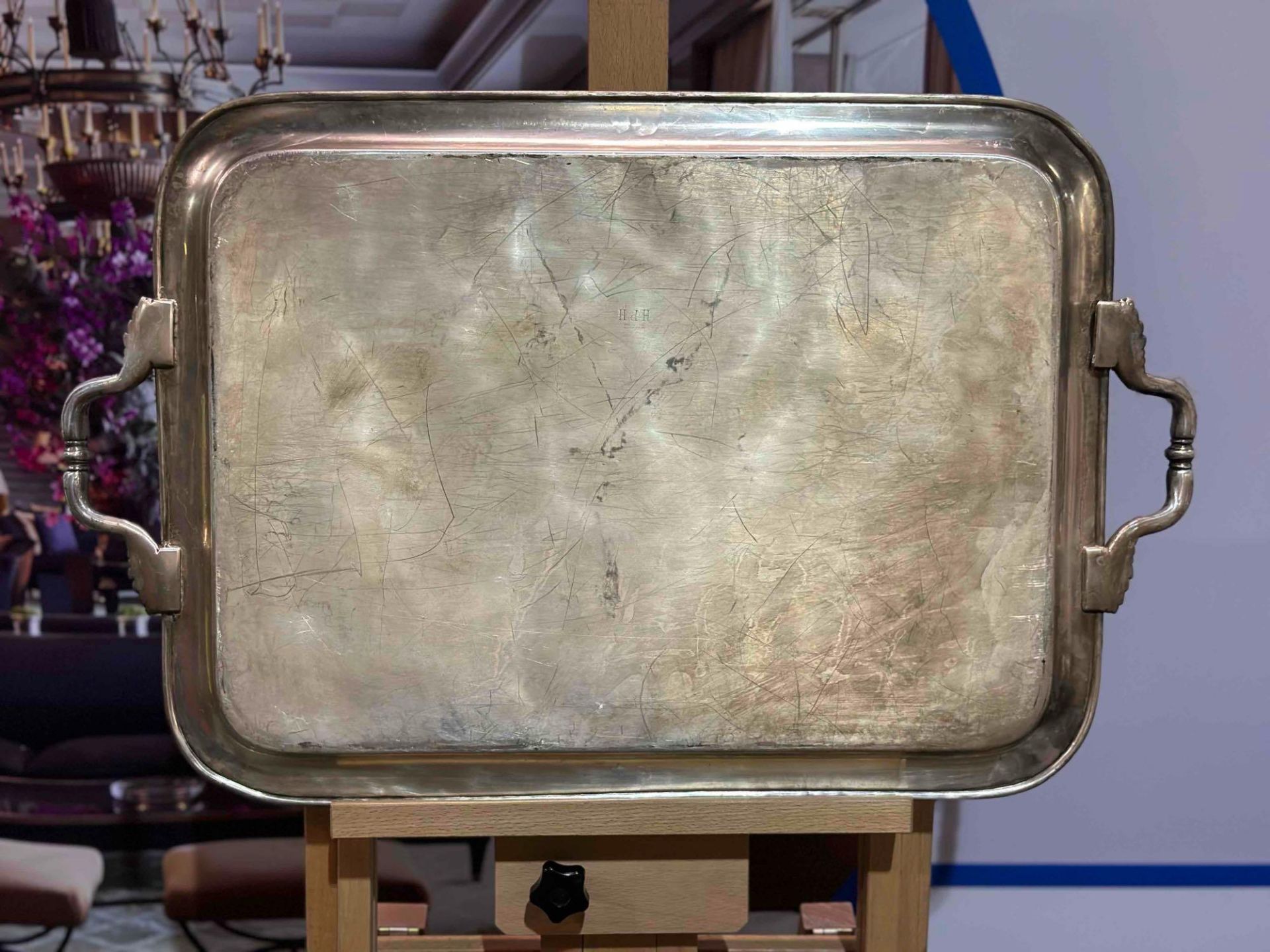 Gainsborough Birmingham Silver plated tray stamped HPH verso 74 x 45cm - Image 4 of 5
