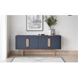 Horsen Sideboard The Horsen Scandi Large Sideboard is finished in midnight blue with solid oak