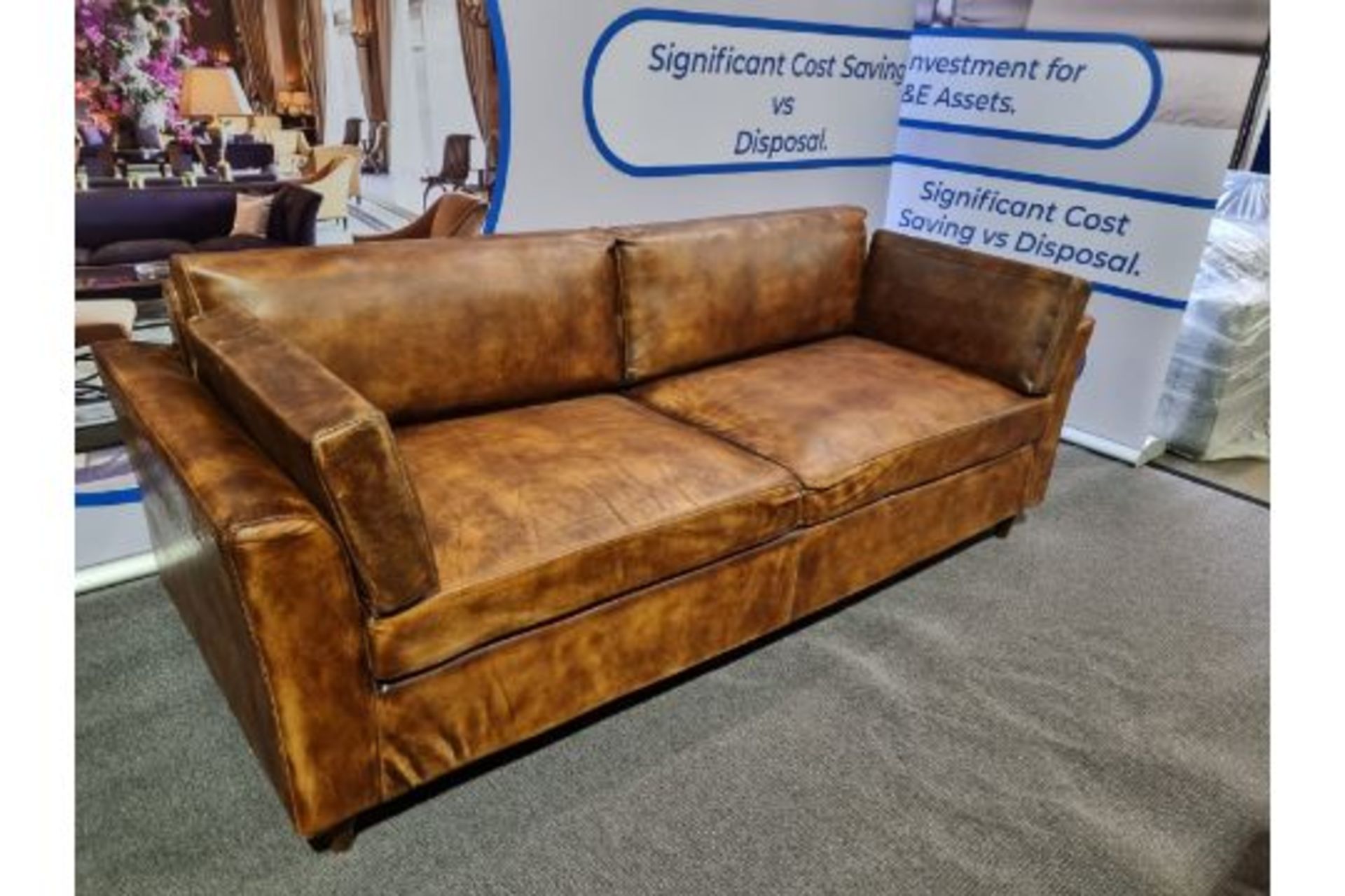 Colorado Leather Sofa In Antique Whisky Top Grain Leather Packed With Personality Best Describes The - Image 2 of 4