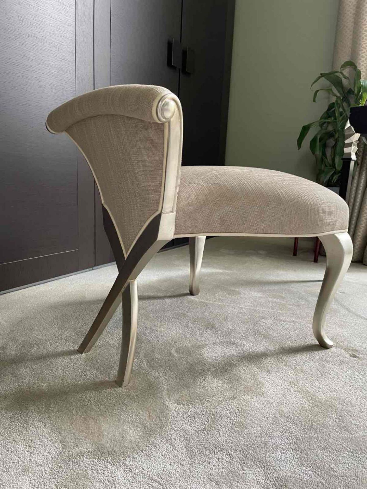 Christopher Guy Givenchy boudoir chair upholstered in Ascari Pearl Elegance is exemplified in this - Image 6 of 8