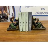 A Pair Of Oka Avid Reader Bookends - Each Approx. 18cm High x 17.5cm Wide