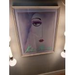 Framed Art The Face, A Captivating 1980s Poster By Accomplished American Artist Robin Morris (B.
