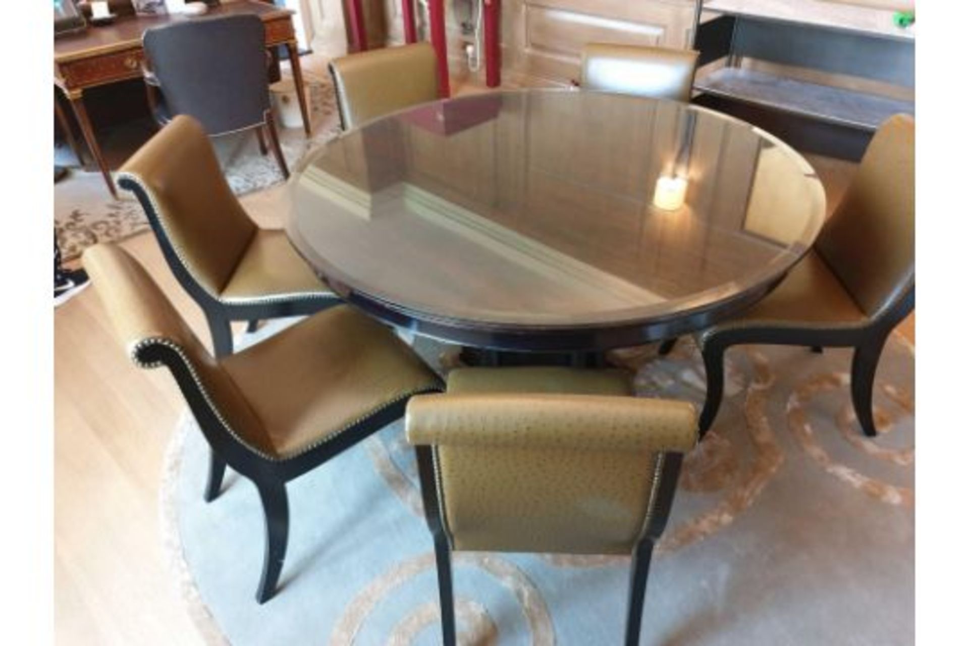 Regency Style Mahogany Circular Extendable Dining Table On Pedestal 150cm