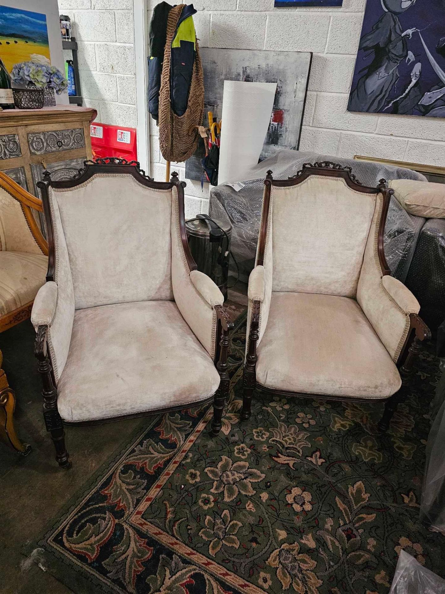 A Pair Of Mid Century French Bergere Chairs Lovely Bergere A Oreilies Features A Shaped Back