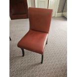 Scroll Back Leather Side Chair Legs And Frame In Solid Oak With A Stained Finish Upholstered In