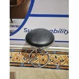 2 x Zoeftig Modern Chrome Vanity Stool Round Stool With Black Vinyl Seat