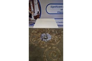 Bistro Table Bontempi An Elegant Design Featuring A Sleek Stainless Steel Pedestal And Chalk White
