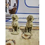 A pair of Life Size Hound Statues the perfect outdoor ornamental addition for your entryways, patio,