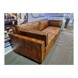 Colorado Leather Sofa In Antique Whisky Top Grain Leather Packed With Personality Best Describes The