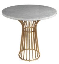 Luxor Dining Table a stylish cocktail dining table that features a gold leafed base and thick