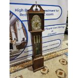 Howard Miller Mahogany Weight Driven Grandmother Clock 37 x 27 x 180cm High