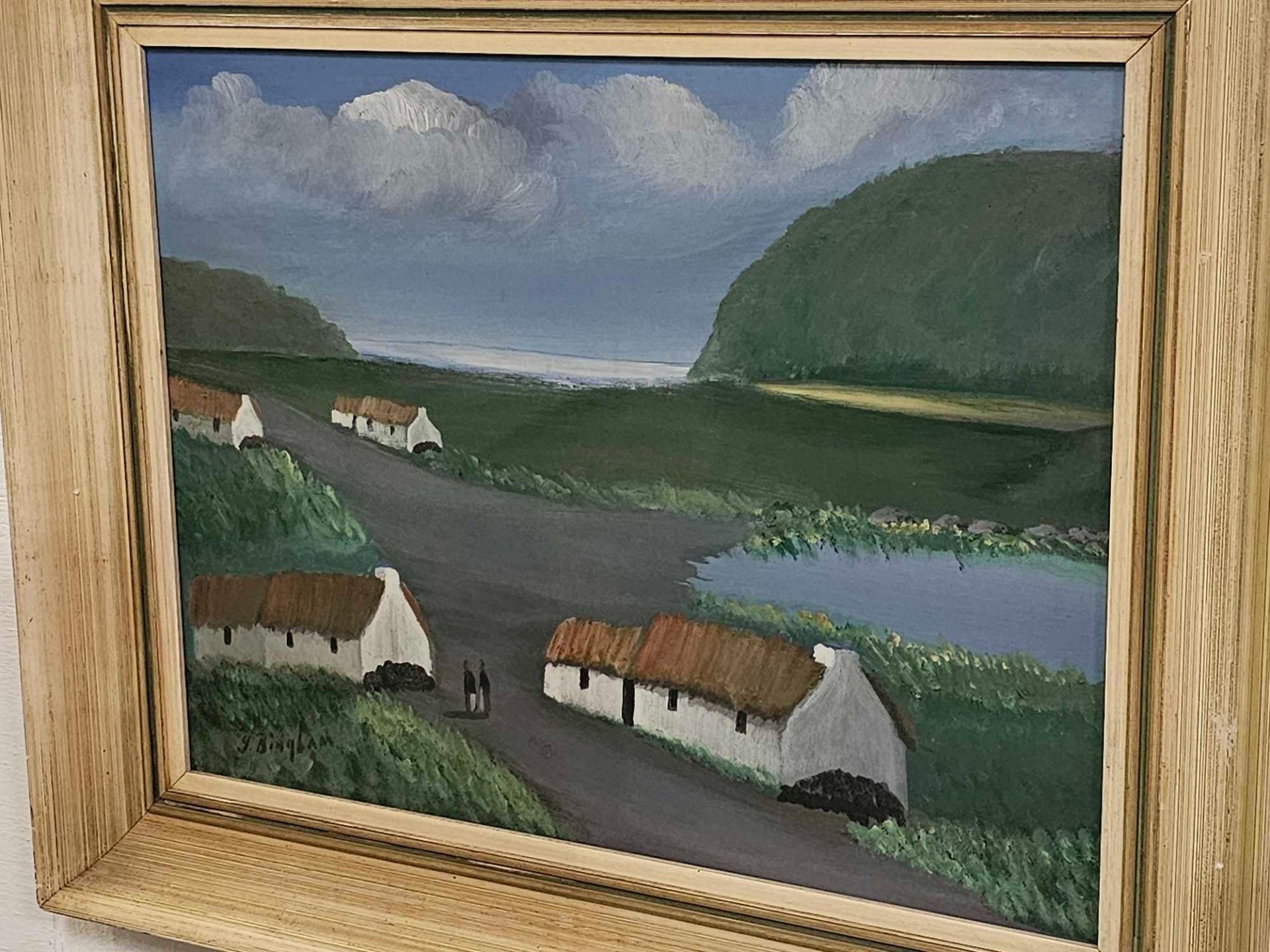 Cottages Donegal  Oil on Board By Jimmy Bingham  (1925-2009) 48 x 58cm James Bingham was born in - Bild 4 aus 5