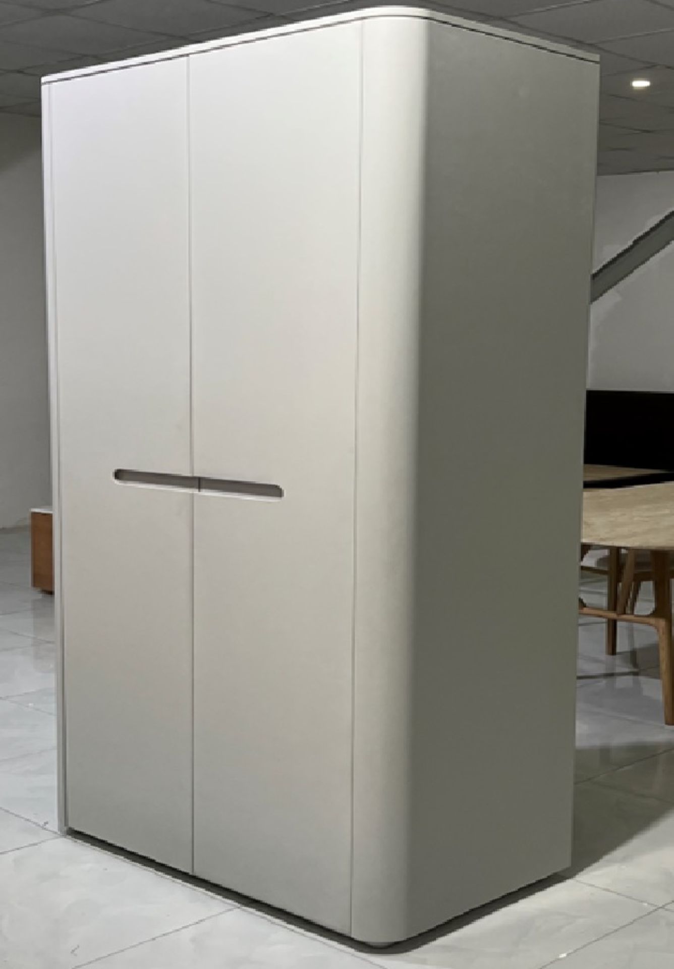 Florence Two Door Wardrobe A stylish grey gloss lacquer finish two door wardrobe with internal